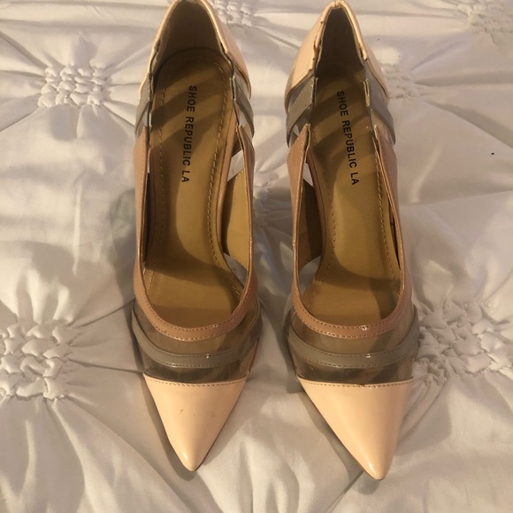 Tri color nude Lucite pumps - Picture 2 of 4